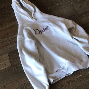 DIME MTL SCRIBBLE CLASSIC LOGO HOODIE ASH SIZE SMALL